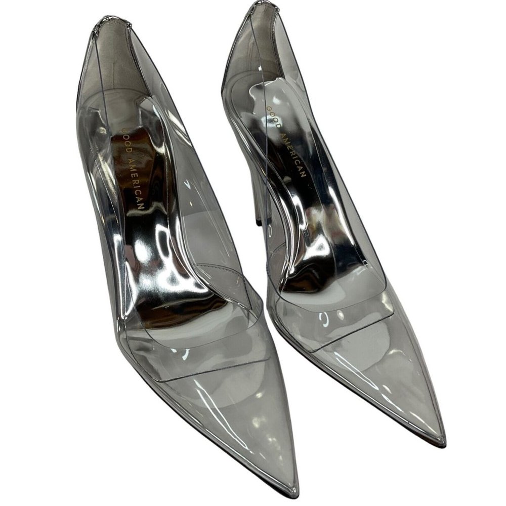 Good American Heels Womens Size 12 Clear Pump Cinder F*cking Rella $260 Nib - Picture 2 of 12